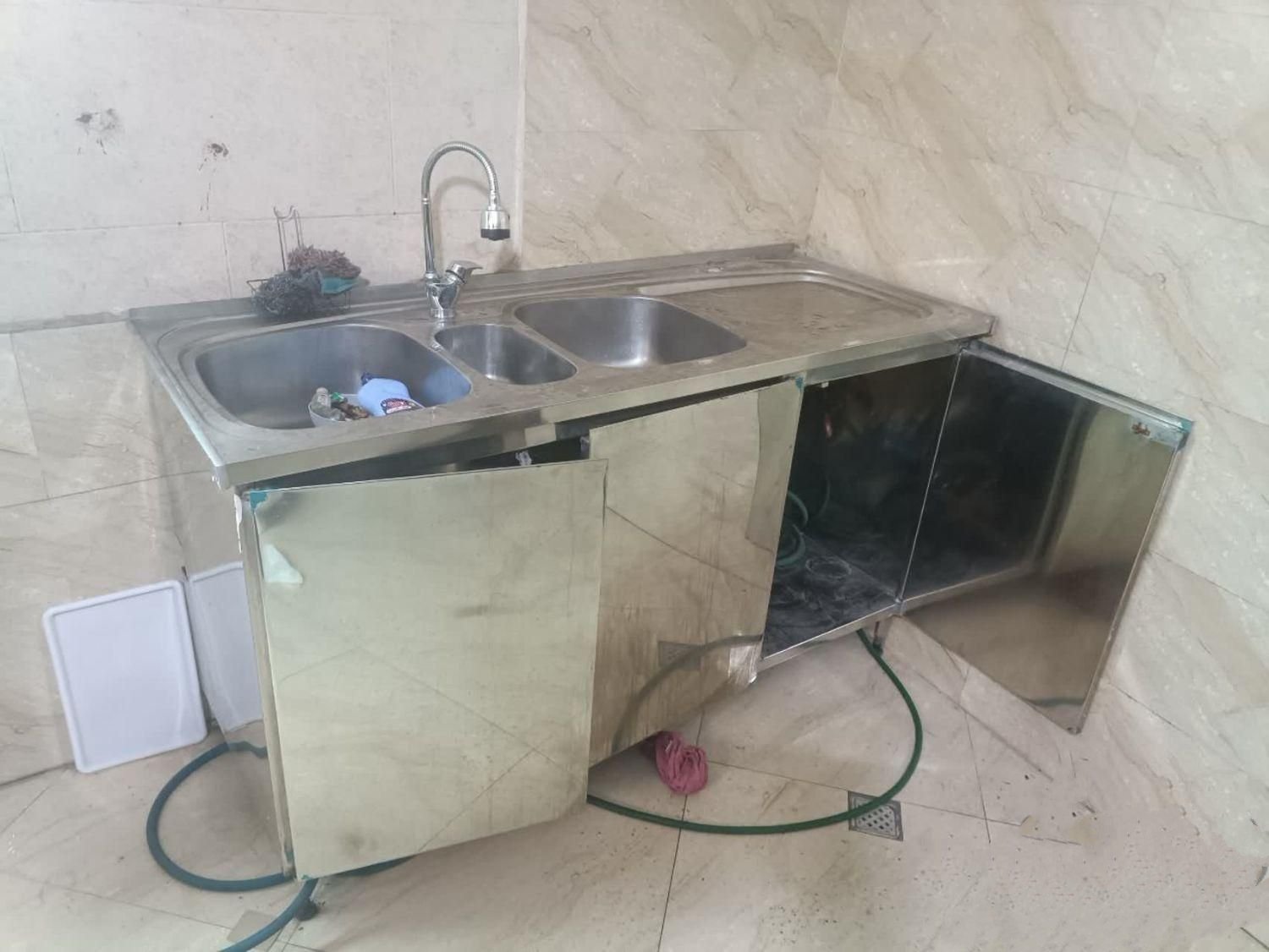 سینک استیل سه لگنه